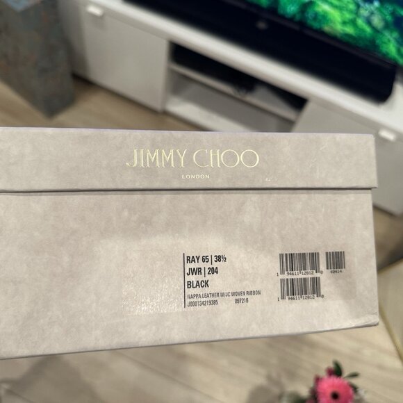 Jimmy Choo Ray 65 38.5 Black Nappa Leather Slingback Pumps - Picture 13 of 13